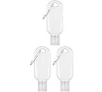 Hehglng 3 Pcs Transparent Hot Sauce Keychain Bottles - Portable Mini Ketchup Containers for On-The-Go - Refillable Travel Size Hot Sauce Keychain, 2oz/50ml,Marinades,Sauce Bottles