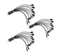 Hehglng 3Pcs Black 10 in 1 Universal USB Cable, Multiple Universal Charging Cable for Cell Phones Blutooth Earphone Speaker Adapter Cable, 20cm Data Cable，Cables and Interconnects，USB Cables