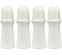Hehglng 4 Pcs White 75ml Empty Refillable Roller Bottle Plastic Roll On Reusable Rollerball Bottles DIY Deodorant Containers with Roller Ball, Refillable Cosmetic