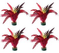 Hehglng 4Pcs Colorful Badminton Kick Shuttlecock Fadeless Feathers Chinese Shuttlecock Adults, Chinese Jianzi Foot Feather Sports Toy for Indoor and Outdoor Sports(20cm)