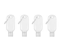 Hehglng 4Pcs Portable Hot Sauce Keychain Bottles - Mini Ketchup Containers for On-The-Go - Mini Hot Sauce Bottles, Refillable Travel Size, 2oz/50ml,Sauces, Gravies and Marinades,Keychain Container