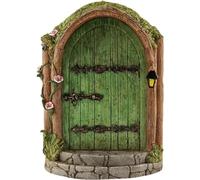 Hehglng Green Fairy Door Wooden Miniature Fairy Garden Doors Outdoor Mini Gnome House Accessories for Tree Trunk Ornaments Garden Miniatures,Art Sculptures and Statues Gift