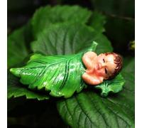 Hehglng Green Sleeping Fairy Miniature Figurines,Fairy Garden Animals for Garden Accessories,Micro Landscape,Plant Pots,Bonsai Craft Decor Outdoor Yard Home Decoration Sculptures