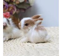 Hehglng Mini Simulation Rabbits, Realistic Cute Plush Rabbit Lifelike Plush Bunny Realistic Rabbit Miniatures, White Rabbits Home Party Decors Model Miniatures Decorations Gift