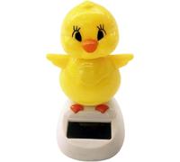 Hehglng Yellow Plastic Solar Dancing DUCK Ornament Solar Powered Car Toy for Car Office Desk Decoration etc, Novelty Gag Toys, Solar Powered Decor Toys