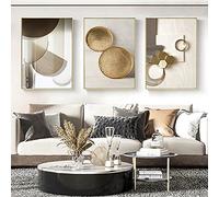 HEHGVCF 3 Canvas Pictures Geometry Marble Posters Abstract Geometry Art Print Wall Pictures Poster Wall Decoration Home Living Room Decoration Pictures without Frame (A, 50 x 70 cm)