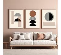 HEHGVCF Abstract Poster Set of 3 Marble Poster 50 x 70 cm, Abstract Geometric Poster, Modern Minimalist Canvas Poster Wall Art, Frameless (C, 50 x 70 cm)