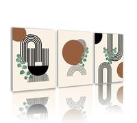 HEHGVCF Set of 3 Canvas Posters, Modern Minimalist Living Room Pictures, Abstract Wall Pictures, Black Canvas Pictures, Wall Poster, Wall Decoration, Without Frame (Geometric, 40 x 60 cm)