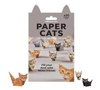 Hehimin DIY Paper Cats,DIY Paper Cats Origami Kit, 50 Sheets Fun 3D Papers Dog & Cat & Dinosaur Models,3D Handmade OrigamiCat Model, Fold Your Own PaperCat, Origami Animal Shaped Decoration Kit (01#)