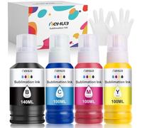 hehua 440 ml Sublimation Ink Multipack Compatible with Epson EcoTank 102 104 ET-2810 ET-2820 ET-2830 ET-2815 ET-4810 ET-2850 ET-2856 ET-2870 EcoTank Printer for Heat Transfer T-Shirts Tumbler