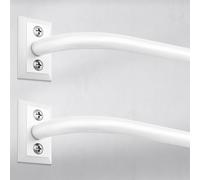 Hei!Dear 2 Pack Blackout Curtain Rod for Windows 28 to 48 inch (2.33-4Ft), Wrap Around Room Darkening Curtain Rods, 5/8" Samll Adjustable Modern Decorative Window rod,White