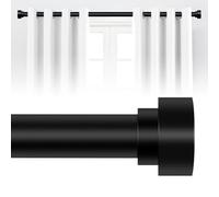 HEI! DEAR Black Curtain Rods for Windows 28 to 48 Inch(1.5-5ft),1 Inch Heavy Duty Curtain Rods,Adjustable Curtain Rod,Modern Decorative Drapery Rods,Telescoping Window Curtains Rod 18-60",Matte Black