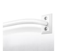 Hei!Dear Blackout Curtain Rod for Windows 28 to 48 inch (2.33-4Ft), Wrap Around Room Darkening Curtain Rods, 5/8" Samll Adjustable Modern Decorative Window rod,White