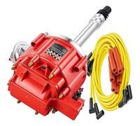 HEI Distributor 65K Coil with Spark Plug Wires 9000RPM, HEI Distributor for Chevy 350 Replacement for SBC BBC GM 283 305 307 327 400 454 Small/Big Blocks V8