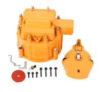 HEI Distributor Cap and Rotor Kit, Heavy Duty Large Distributor Cap Set with Brass Terminals, Replacement for ACCEL MSD Pro Comp for SBC V8 283 305 307 327 350 400 (Orange)
