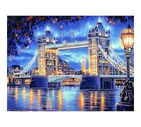 HEIBAGO 5D Diamond Painting Kits for Adults, DIY Bridge Full Drill Diamond Art Painting Kits, Diamond Dots Kits Landscape Crystal Rhinestone Embroidery Art Pictures for Home Wall 30x40cm