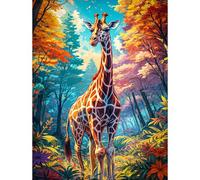 HEIBAGO 5D Diamond Painting Kits for Adults, DIY Giraffe Full Drill Diamond Art Painting Kits, Diamond Dots Kits Landscape Crystal Rhinestone Embroidery Art Pictures for Beginners, Home Wall 30x40cm
