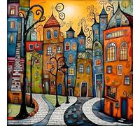 HEIBAGO 5D Diamond Painting Kits for Adults, DIY House Full Drill Diamond Art Painting Kits, Diamond Dots Kits Landscape Crystal Rhinestone Embroidery Art Pictures for Beginners, Home Wall 30x30cm