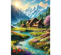 HEIBAGO 5D Diamond Painting Kits for Adults, DIY Landscape Full Drill Diamond Art Painting Kits, Diamond Dots Kits Sunrise Crystal Rhinestone Embroidery Art Pictures for Beginners, Home Wall 30x40cm