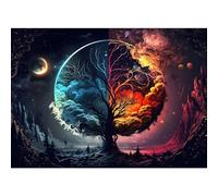 HEIBAGO 5D Diamond Painting Kits for Adults, Tree of Life Diamond Art Painting Kits for Beginners, DIY Round Diamond Dots Kits Landscape Gem Craft for Home Decor 30x40cm