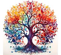 HEIBAGO 5D DIY Diamond Art Painting Kits for Audlts, Full Drill Tree of Life Diamond Painting for Beginners Rhinestone Embroidery Diamond Dots Set Landscape Gem Art Crafts for Home Decor 30x30cm