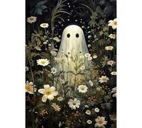 HEIBAGO 5D Halloween Diamond Painting Kits for Adults, DIY Ghosts Full Drill Diamond Art Painting Kits, Diamond Dots Kits Flowers Crystal Rhinestone Embroidery Art Pictures for Home Wall 30x40cm
