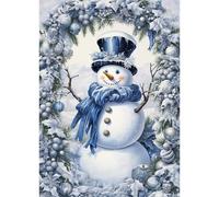 HEIBAGO 5D Winter Diamond Painting Kits for Adults, DIY Winter Snowman Full Drill Diamond Art Kits, Diamond Dots Kits Landscape Crystal Rhinestone Embroidery Art Pictures for Home Wall 30x40cm