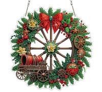 HEIBAGO Christmas Hanging Diamond Art Kits for Adults, DIY Garland Diamond Painting Hanging Pendant with Chain,Special Shaped Diamond Painting Landscapes Crystal Gem Art Ornament Craft for Home Decor