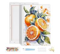 HEIBAGO Fruit Paint by Numbers for Adults with Frame, DIY Paint by Numbers Canvas for Beginner, Oil Painting Arts and Crafts Kit Acrylic Pigment Drawing Paintwork for Home Wall Decor 20x30cm