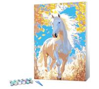 HEIBAGO Horse Paint by Numbers Framed, DIY Animal Paint by Numbers Kits, Landscape Paint by Numbers for Adults Arts and Crafts Acrylic Pigment Drawing Paintwork Wall Art for Home Wall Decor 20x30cm