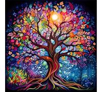 HEIBAGO Paint by Numbers for Adults, Tree of Life Oil Painting Kits for Beginners, DIY Paint by Numbers Canvas Art Pictures for Home Wall Decorate,30X30cm