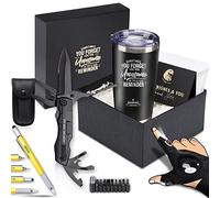 HEIBOSO Birthday Gifts for Men, Birthday Box, Gifts for him, Fishing Gift Baskets, Everything for Husband, Father, Uncle, Friend, Grandpa, Camping, Hiking, Tool kit