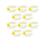 HEIBTENY 10-Pack Glow-in-the-Dark Soft Fishing Lures Floating Sea Urchin Baits With Whiskers For Bass 14Mm/18mm TPE Dice Bait For Night Fishing In Lakes And Rivers(large yellow)