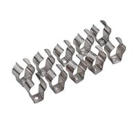 HEIBTENY 10 Pack Spring Terry Tool Clips 304 Stainless Steel Heavy Duty Open Type Holder for Organizing Tools Brooms Rakes Pipes in Garage Shed Cabinet Silver 12mm to 25mm(18MM)