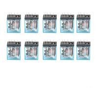 HEIBTENY 10 Pcs MY2N-J Miniature Power Relay, 220 V AC Coil DPDT 8 Pin 5A HH52P High-Transparency Shell Contacts For Industrial Control