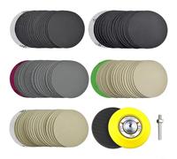 HEIBTENY 100Pcs 75Mm Sanding Discs Wet Dry With Foam Buffer Pad Silicon Carbide Sandpaper Assorted Grits 800-5000 For Wood Metal Jewelry Polishing And Finishing