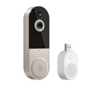 HEIBTENY 1080P Wireless Video Doorbell With WiFi Connectivity, Two-Way Communication, For Night-Vision And Human Motion Detection For Enhanced Home Security(beige)