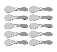 HEIBTENY 10Pcs Propeller Spinner Blades For DIY Topwater Lures Stainless Steel Gold Silver Round Willow Leaf Shapes Fishing Tackle Craft Baits Replacement Parts(A Silver)