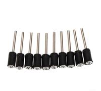 HEIBTENY 10Pcs Rubber Sanding Mandrels, 2.35mm 3.17mm Shank, Drum Sander Spindles for Rotary Tool, Polishing Wood Fiberglass, Black Silver(2.35×6.35mm)