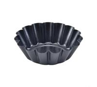 HEIBTENY 12-Pack Non-Stick Carbon Steel Egg Tart Pans with Lace Edge, Silver Chrysanthemum Shaped Cake Moulds for Pudding and Baking, Bakeware 18x7x9cm(small)