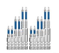 HEIBTENY 12 Pc for Phillips Magnetic Screwdriver Bit Set, S6 Alloy Steel Cross Head Drill Bits With Anti-Slip Serrated Tip, 25 mm To 150 mm Lengths For Wood, Metal(6 PCS)