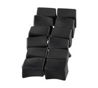HEIBTENY 12 PCS Rectangular Chair Leg, Black PVC Rubber Feet Protectors For Furniture Tables And Chairs, Anti-Scratch Floor Guards To Reduce Noise(20x30mm)