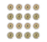 HEIBTENY 16 Pack Clear Acrylic and Aluminum Chrome Faucet Handle Index Buttons with Distinct Hot H and Cold C Markings, for LDR, for Delex, Double-Handle Sink and Shower Faucets(2 set)