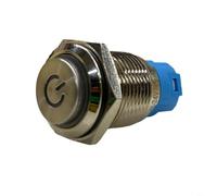 HEIBTENY 16mm Metal Push Button Switch with Power LED, 3-6V Latching Self-Lock, IP66 Waterproof Vandal Proof, High Head Stainless Steel for Industrial Control Panel, Red Yellow Blue(green)