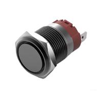 HEIBTENY 16mm Waterproof Metal Rocker Switch 15A Self-Locking Flat Head No Light, Copper-Nickel Plated Flame Retardant Push Button for Industrial Electrical Equipment, Black(B)