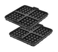 HEIBTENY 2 Pcs Waffle Plates Silicone with 4 Slicer Deep Pockets Nonstick Baking Trays Compatible with 6.2L Air Fryer NA229 NA230 AF181 AF141 Hilton 6QT HD9270 Dishwasher(Black)