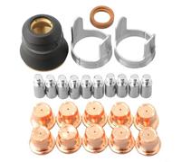 HEIBTENY 24Pcs Plasma Cutting Torch Consumables Set For IPT40 Tip Electrode Nozzle Kit Compatible With CUT-55DS Pro/CUT-65DS Machines Copper Material