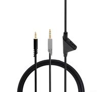 HEIBTENY 2M Audio Cable with Mute Volume Control for Logitech for ASTRO A10 A30 A40 A40TR Headphones, Copper Wire Replacement Cord with Inline Mic Switch, Black and Gray Gaming Headset(Grey)