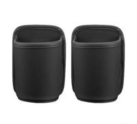 HEIBTENY 2PCS Car Door Drink Holder, Clip-On Leather Bottle Cup Holder for Back Seat, Large Beverage Storage Box Organizer, For Easy Install No Tools, Black,