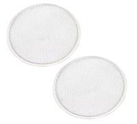 HEIBTENY 2pcs Circular Mesh Baking Tray Set, 33cm BBQ Grill Net and Oven Cooling Rack for Even Heat Distribution,Aluminum Alloy